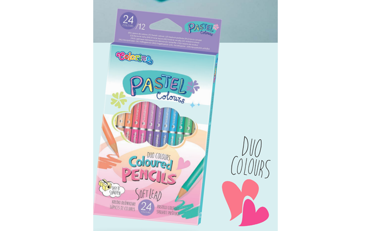Crayons de couleur pastel 12 pcs / 24 couls