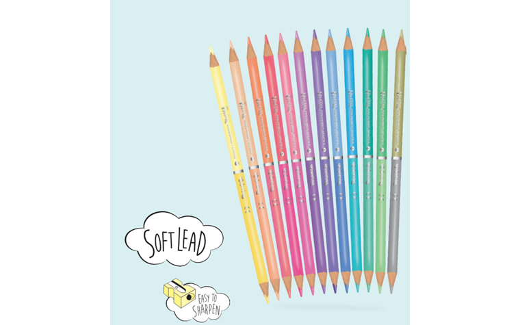 Pastel Coloured pencils 12 pcs / 24 colors