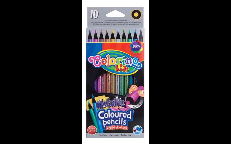 Coloured crayons metallic, 10 pcs