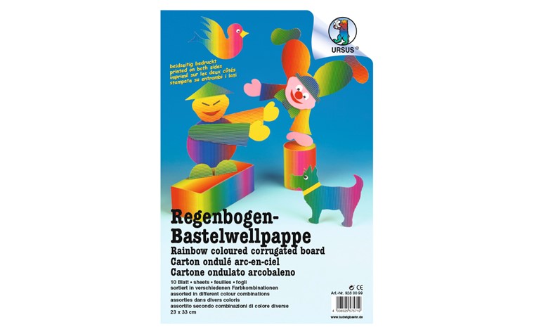 Blok Regenboogkleurig golfkarton 260g A4 - 10BL