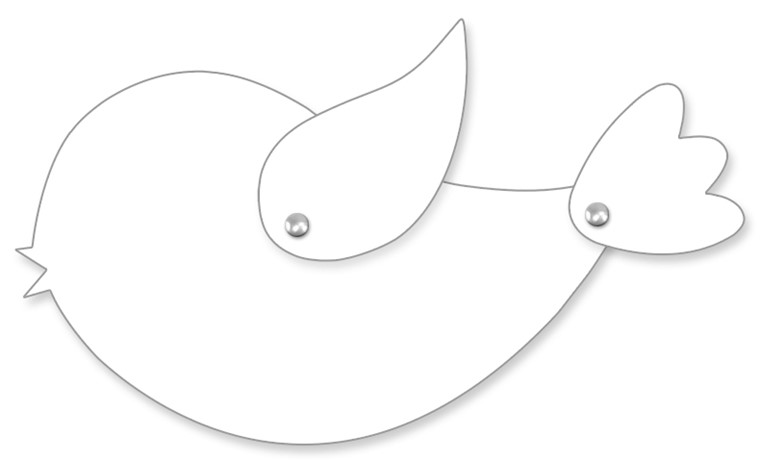 Blanco figuurtjes 350gr 16x25 cm - vogel