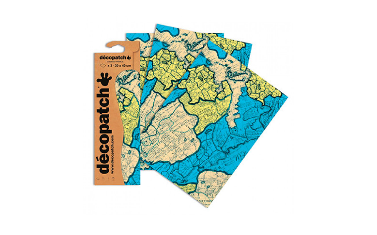 Paper Patch Carte géographique, 3 feuils.
