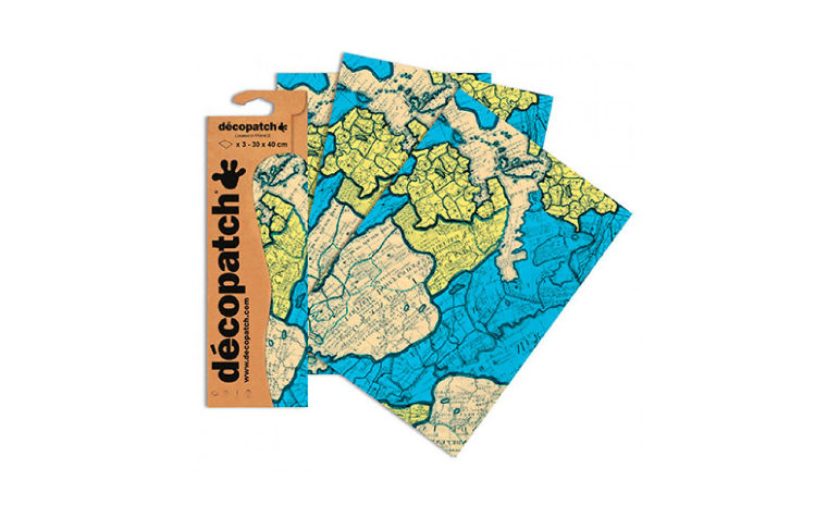 Paper Patch Carte géographique, 3 feuils.