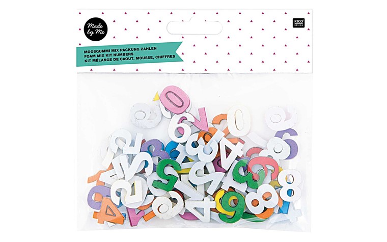 Caoutchouc mousse Chiffres 2cm 80pcs