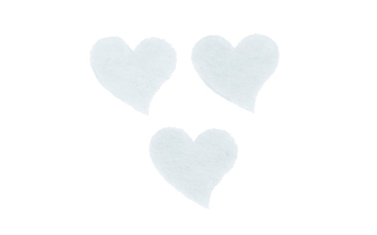 Felt hearts 1,9x1,9cm 12 pcs
