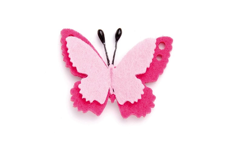 Vilten vlinder 4x3x0,4 zelfklevend. 6 Stk