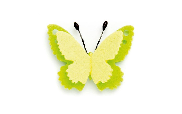 Vilten vlinder 4x3x0,4 zelfklevend. 6 Stk