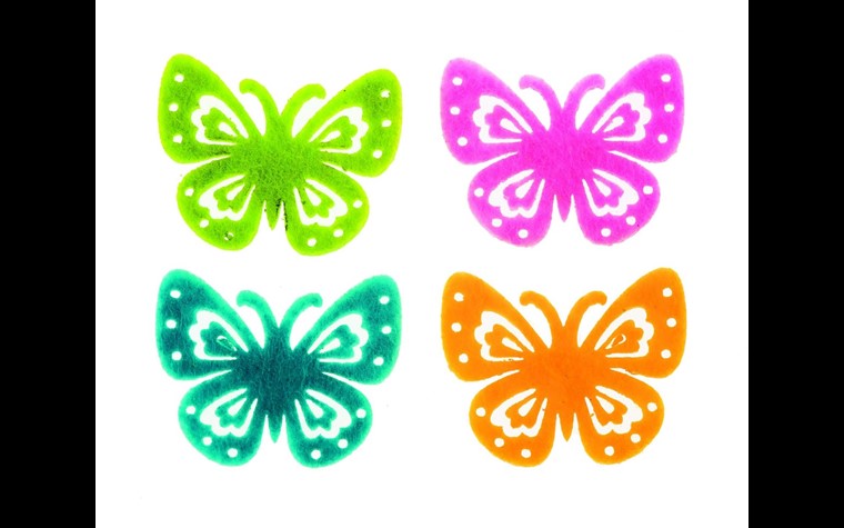 Felt sprinkles - Butterfly 33x30mm 12 pcs