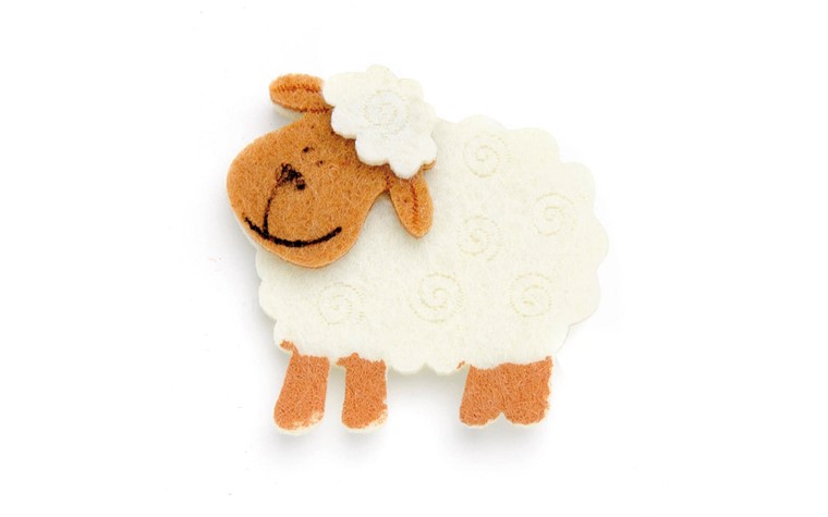 Felt sheep 4,5x4cm self-adhesive 6 pcs