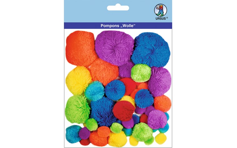 Pompons wool mix 45 pcs