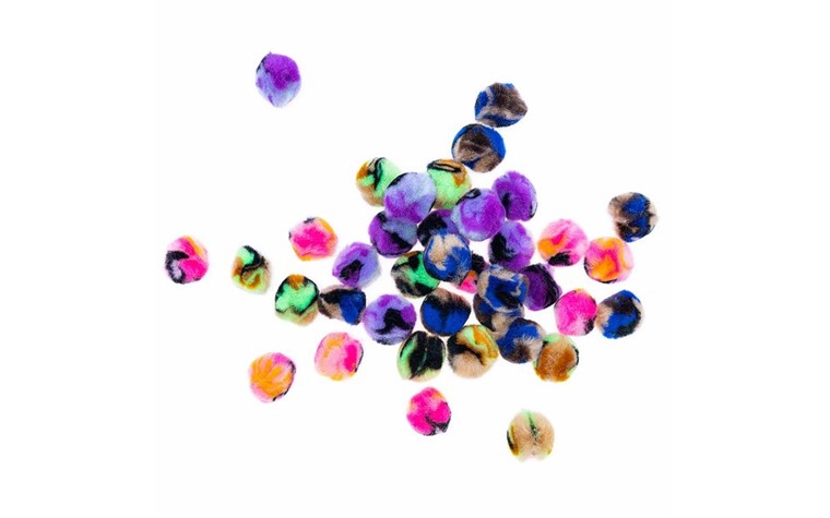 Pompons 40Stk 25mm Neon-Black