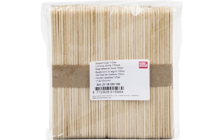 Wooden craft sticks 113x10x2mm 100pcs