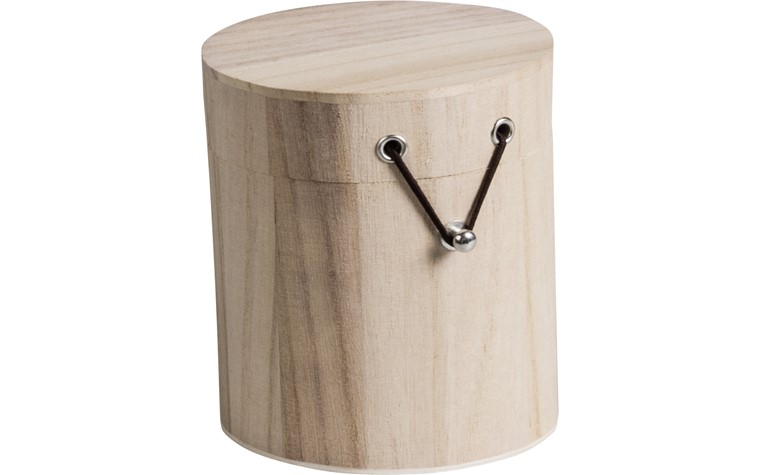 Wooden box H12cm ø 10cm with closure