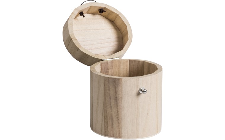 Wooden box H12cm ø 10cm with closure