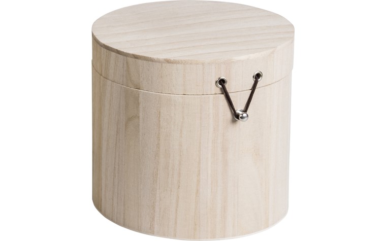Boîte en bois H15cm ø 15cm avec fermeture