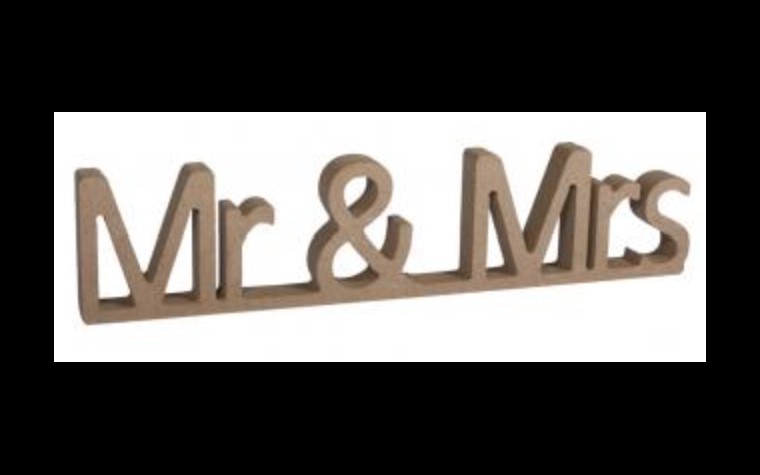 Mot en MDF "Mr & Mrs"