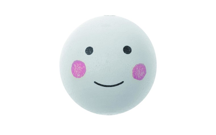 Wooden balls, drilled, face painted 2,5cm pcs