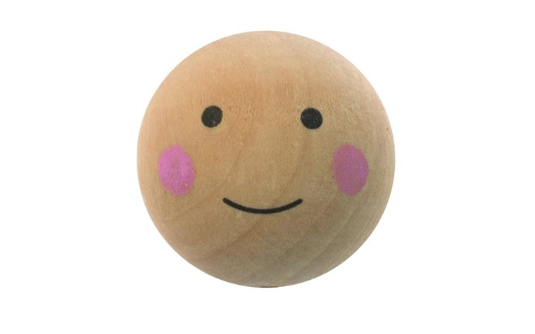 Wooden balls, drilled, face painted 2,5cm pcs