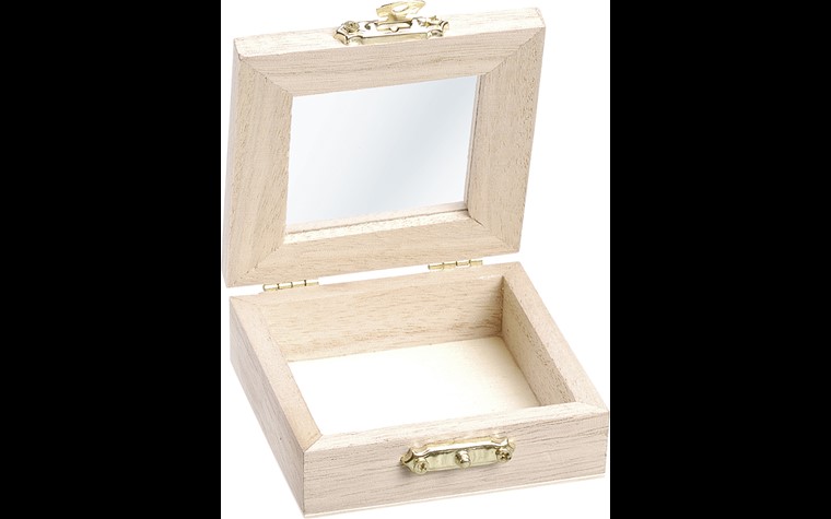 Holz-Box 7x7x2,5cm quadrat