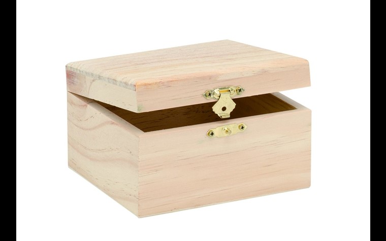 Boîte en bois rectangulaire 12,5x11,5x7,5cm