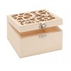 Wooden box with motive wheels 14,8x14,8x9cm