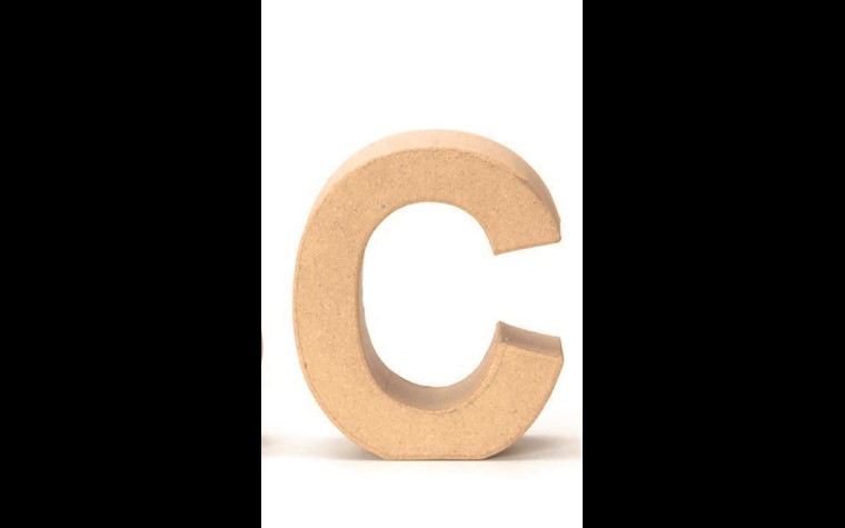 Papp-Buchstaben C 17,5x5,5cm