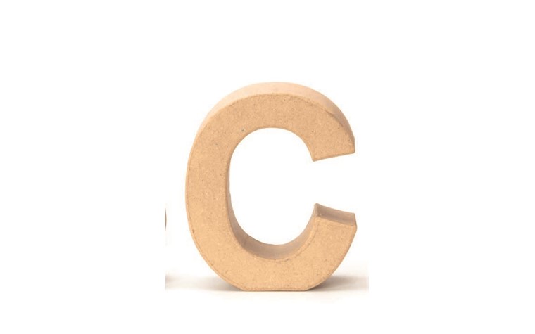 Lettres en carton C 17,5x5,5cm