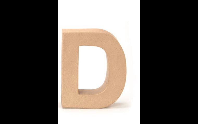 Kartonnen letters D 17,5x5,5cm