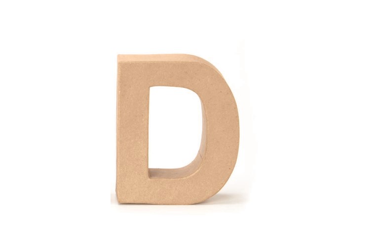 Lettres en carton D 17,5x5,5cm