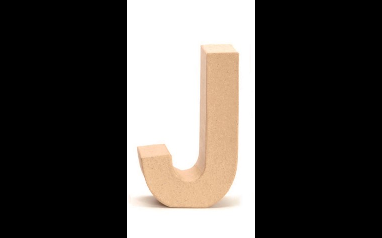 Papp-Buchstaben J 17,5x5,5cm