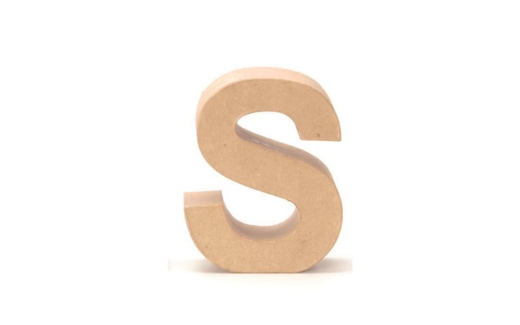 cardboard letters S 17,5x5,5cm