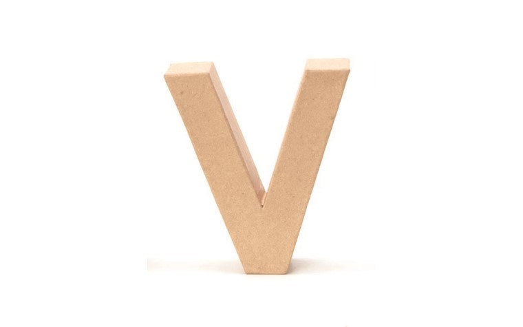 cardboard letters V 17,5x5,5cm