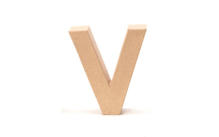 Lettres en carton V 17,5x5,5cm