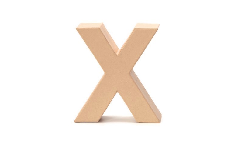 cardboard letters X 17,5x5,5cm