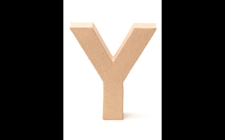 kartonnen letters Y 17,5x5,5cm
