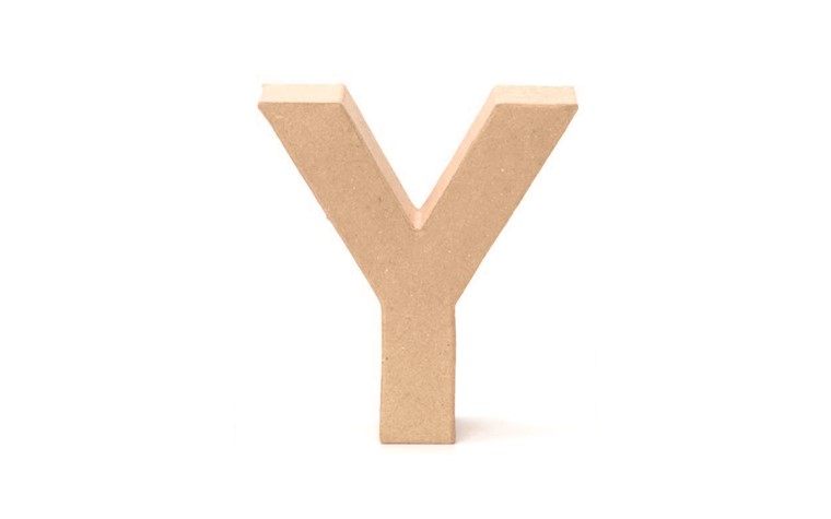 cardboard letters Y 17,5x5,5cm