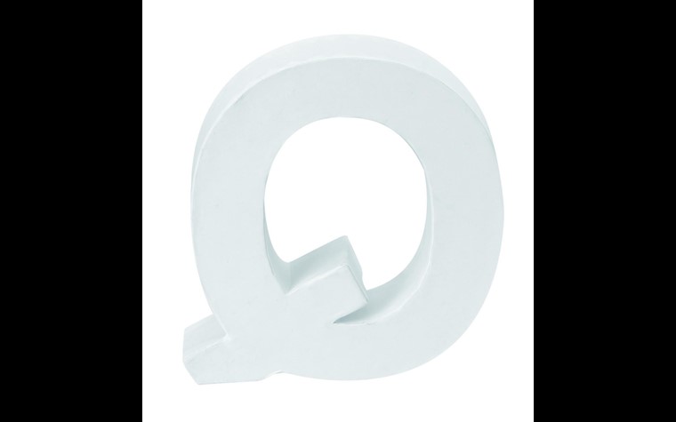 Papp-Buchstaben Q 10x3,5cm