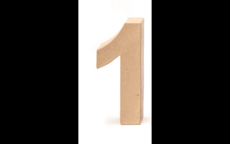 Cardboard number 1 17,5x5,5cm