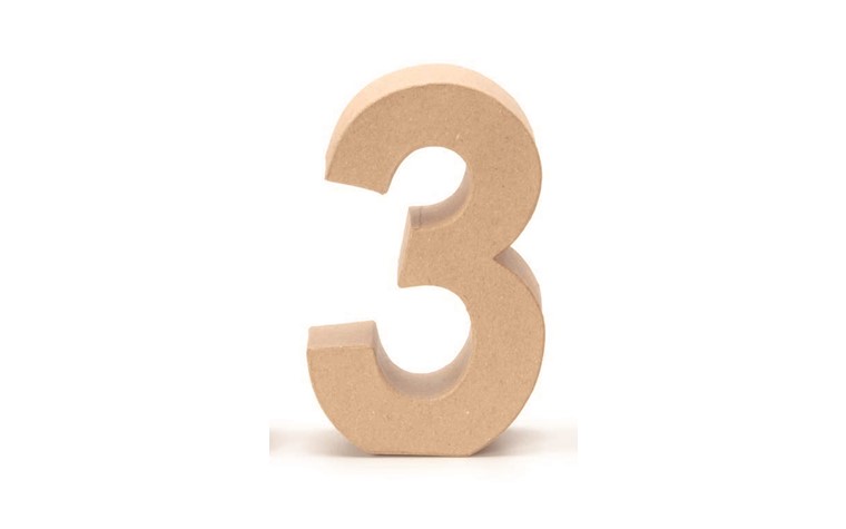 Cardboard number 3 17,5x5,5cm