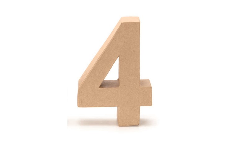 Cardboard number 4 17,5x5,5cm