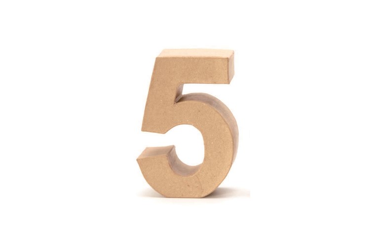 cardboard number 5 17,5x5,5cm