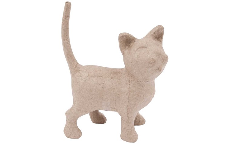 papier mache cat running 15,5x20,5x11cm