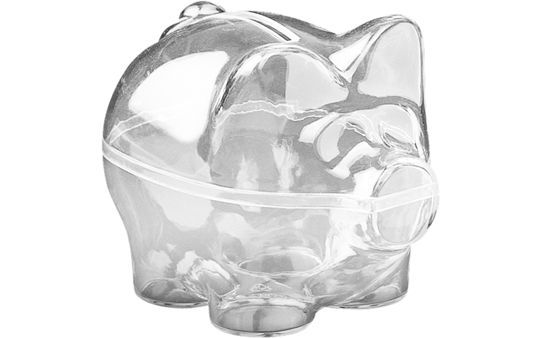 Tirelire en acrylique divisible 9cm