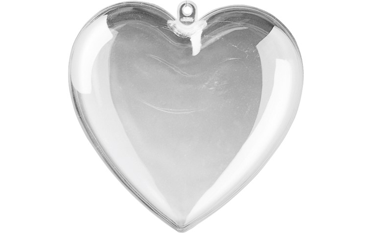 Acrylic heart with suspension eye 6cm divisible