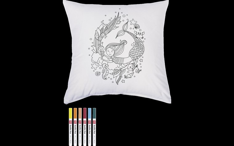 Craft Set - Drawing on Fabric - Cushion Mermaid