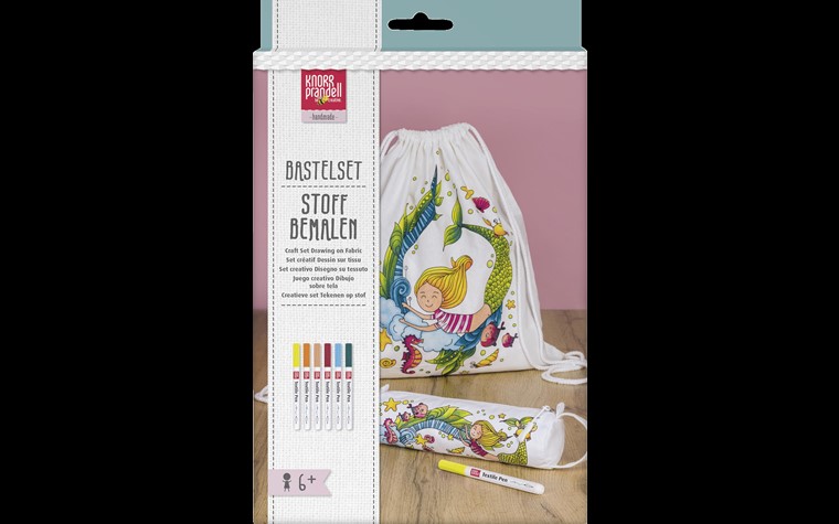 Craft Set - Drawing on Fabric - Sports bag+Pensil case Mermaid