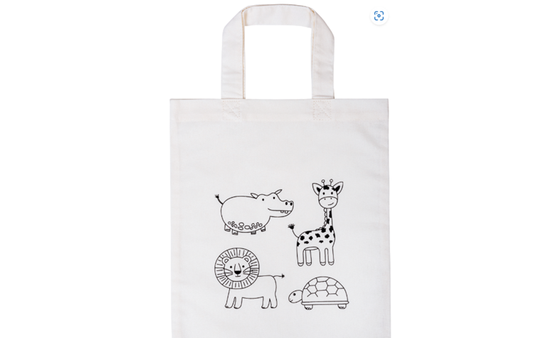 Children's bags Animals & Zoo, white, 2 pieces