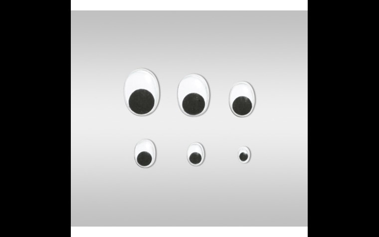 Yeux mobiles ovale - 100 pcs assorties