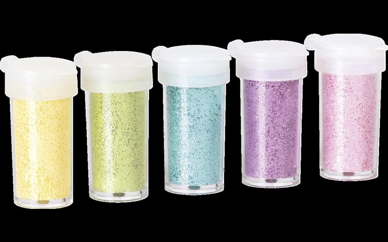 Glitter Mix, 5 kleuren pastel