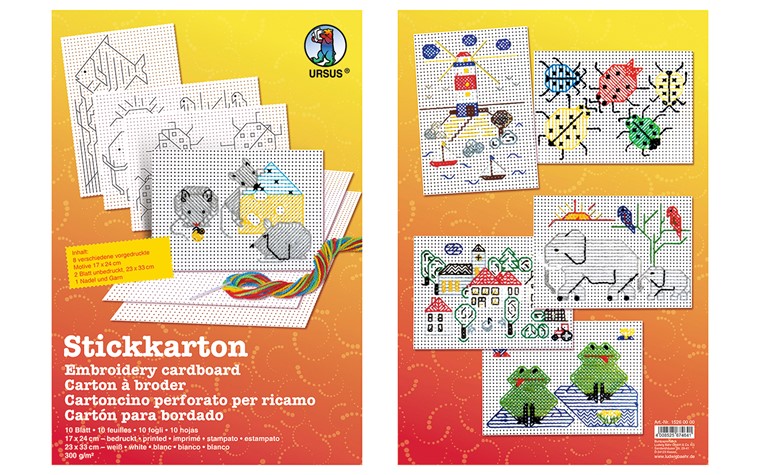 Embroidery cardboard 300 gr 17x24 /23x33 -10BL